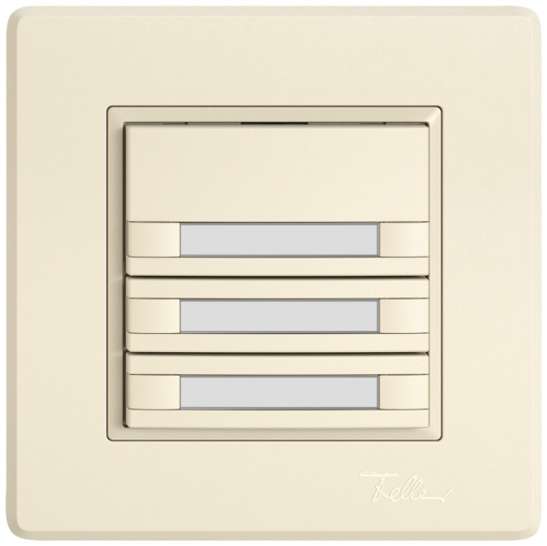 Poussoir KNX RGB ENC EDIZIO.liv SNAPFIX® capteur temp.s.LED étiqu.3× comm.2T cr 