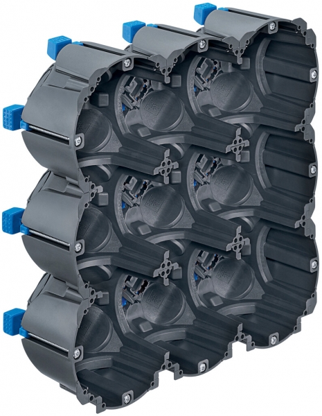 Boîte pour paroi creuse HSB D83, grd. 3×3, 205×205×65mm TFC 850°C 