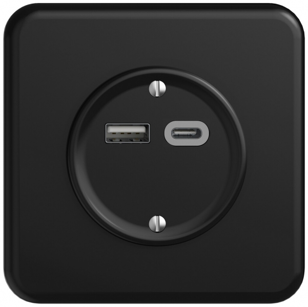 Presa di carica USB INC STANDARDdue SNAPFIX® 230V AC 18W 1×USB A 1×USB C ne 