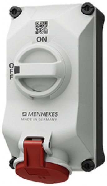 Prise AP MENNEKES DUO 16A 5P 6h 400V IP44 interrupteur 