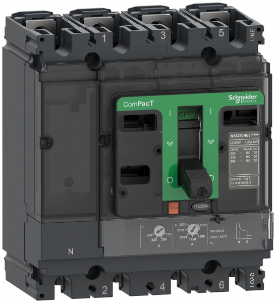 Leistungsschalter ComPacT NSX100F mit TM80D 4P4d 56…80A 36kA 