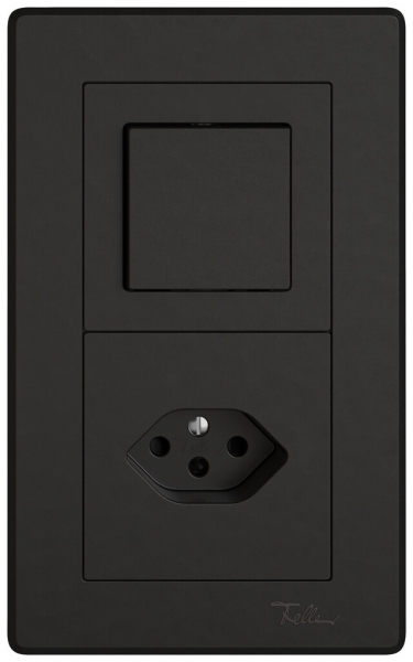 Combinazione INC EDIZIO.liv SNAPFIX® 2×1 156×96mm schema 3/1L+1×T13 nero 