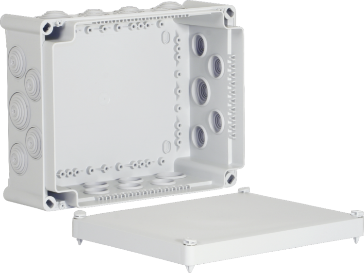 Boîte de dérivation PLEXO vide 310×240mm gris clair 24 entrées 