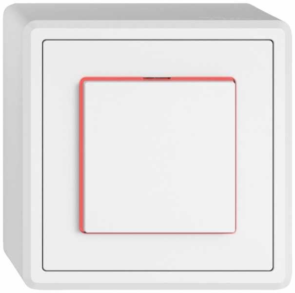 Contact à poussoir AP EDIZIO.liv SNAPFIX® ARL/1P éclairage latéral rouge bc 