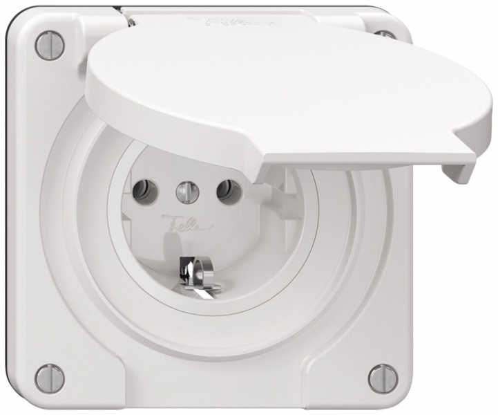Presa Feller IP21 Schuko 16A 230V 87×87mm bianco 
