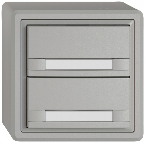 Poussoir KNX RGB AP EDIZIO.liv SNAPFIX® capteur temp.s.LED étiqu.2× comm.2T grc 