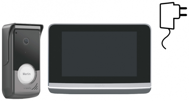 Kit citofono porta video Somfy V500 PRO io Connect, alimentatore a spina 