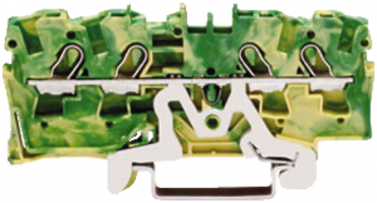Borne de passage WAGO TOPJOB S 4mm² 4L vert/jaune série 2004 