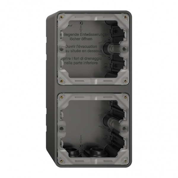NAP-Gehäuseunterteil NEVO, 2×1, mit Dichtung, H=54mm, 3×M20, 187×87mm, schwarz 