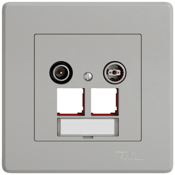 Presa multimedia INC TV-R EDIZIO.liv SNAPFIX® EASYNET p.2×RJ45 S-One 19dB grc 