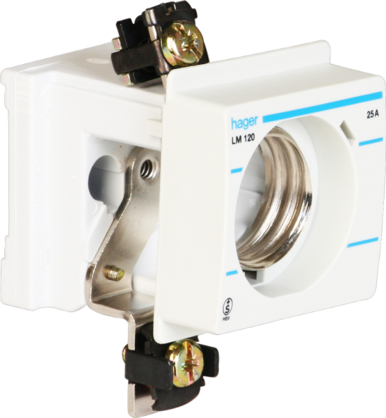 Portafusibile INS Hager DII 25A copertura frontale profondità INS 44mm SN basso 