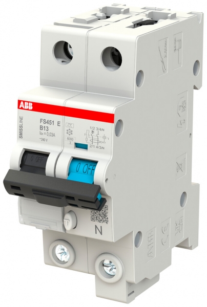 Disgiuntore differenziale ABB FS451E SMISSLINE CL B-13A/30mA 1LN 6kA tipo A 