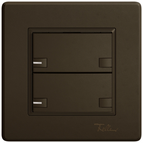 Poussoir KNX RGB ENC EDIZIO.liv SNAPFIX® capteur temp.RGB-LED 2× comm.2T br 