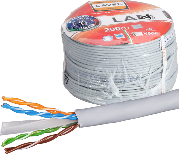 Cavo informatico Cat. 6 U/UTP 4x2xAWG23/1, grigio LSZH Una lunghezza