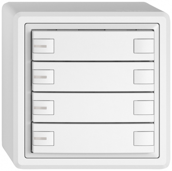 Poussoir KNX RGB AP EDIZIO.liv SNAPFIX® capteur temp.RGB-LED 4× comm.2T bc 