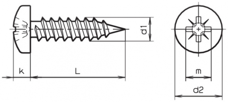Vite a lamiera 4.2×16mm testa bomb. Pozidriv.DIN7981C8, zinc. 