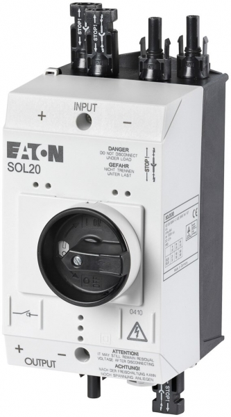 Interrup.d.charge DC SOL 20A 2 faisceaux, 2L, avec connect.MC4 