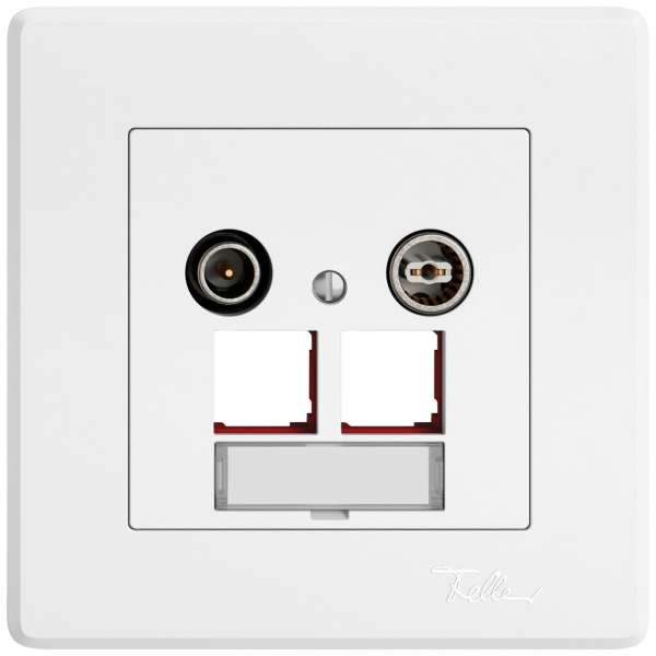 Presa multimedia INC TV-R EDIZIO.liv SNAPFIX® EASYNET p.2×RJ45 S-One 11dB bi 