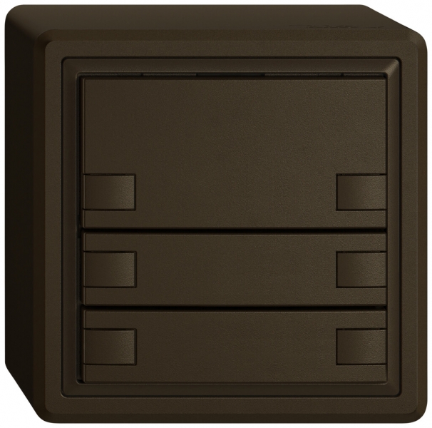 Poussoir KNX RGB AP EDIZIO.liv SNAPFIX® capteur temp.s.LED 3× comm.2T br 