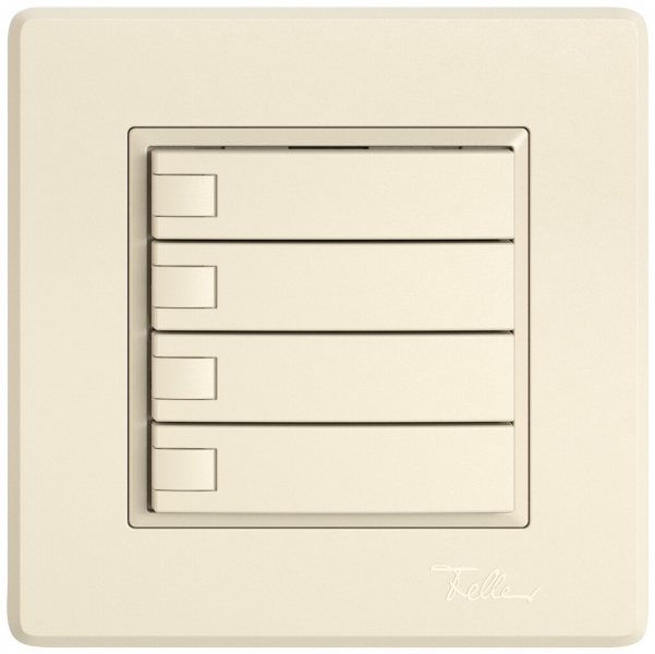Pulsante KNX RGB INC EDIZIO.liv SNAPFIX® sensore temp.s.LED 4× com.1T cr 