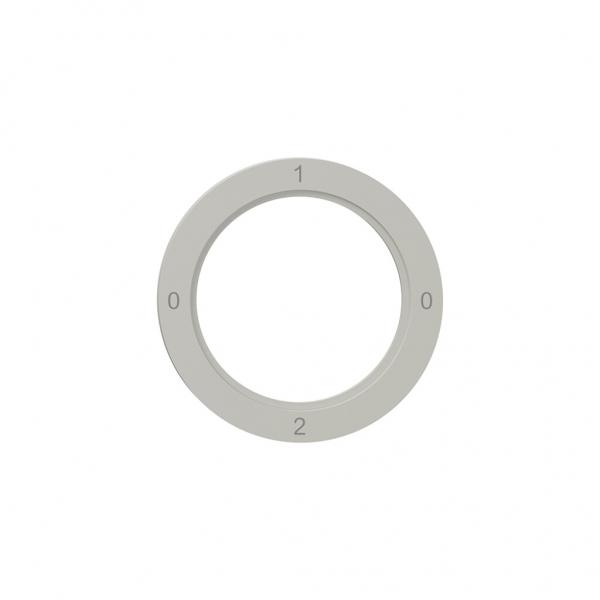 Disque indicateur NEVO, p.interrupteur rotatif, 0-1-0-2, gris clair 