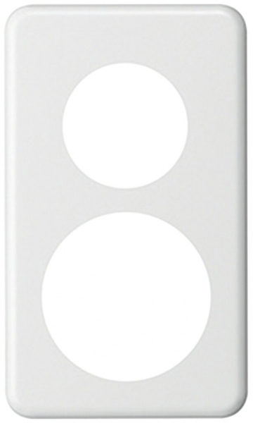 Placca di copertura basico 2×1 Ø43mm+Ø58mm bianco 