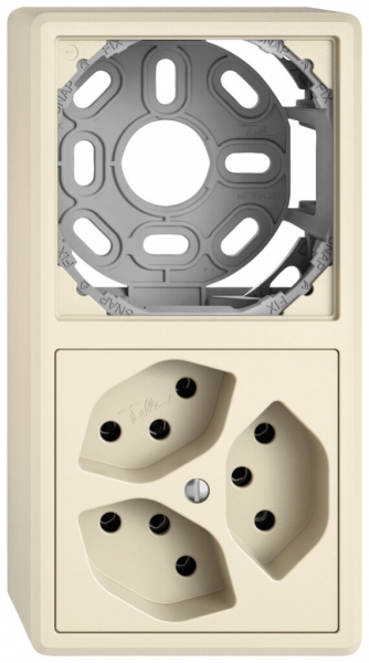 AP-Kombination EDIZIO.liv SNAPFIX® 2×1 140×74mm leer+3×T13 crema 