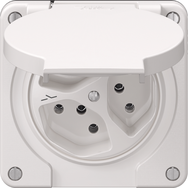 Presa NEVO N.CO, 3×T13, IP21, 3×separato, bianco 