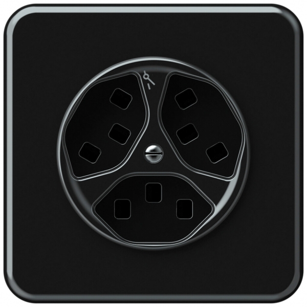 Prise ENC origin 3×type 23 1×S 16A 230V 92×92mm noir 