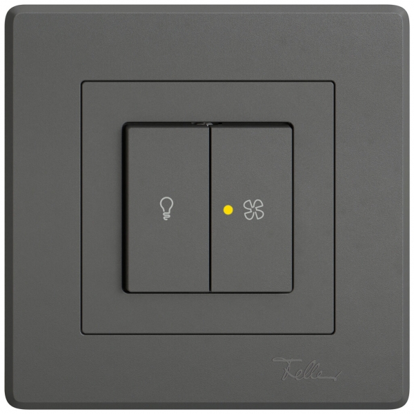 Interruttore a pulsante lum.INC EDIZIO.liv SNAPFIX® luce&venti 3/3/1L KS gi grs 