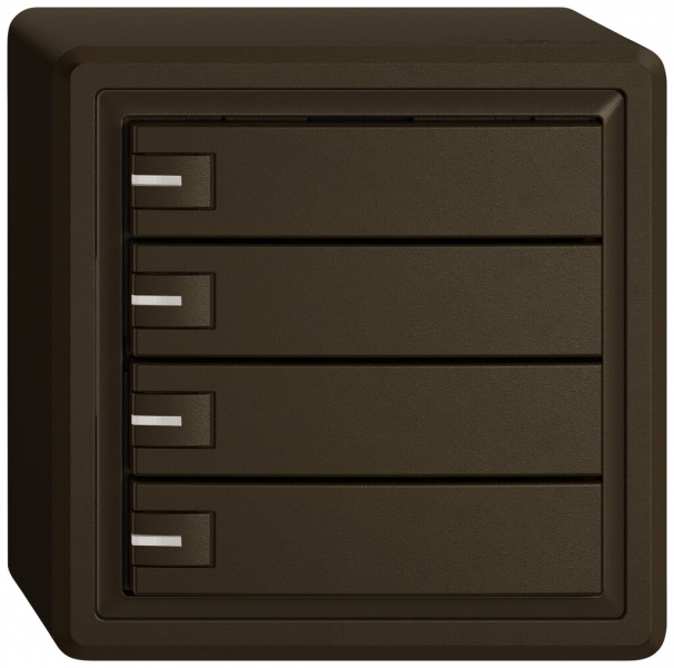 Poussoir KNX RGB AP EDIZIO.liv SNAPFIX® capteur temp.RGB-LED 4× comm.1T br 