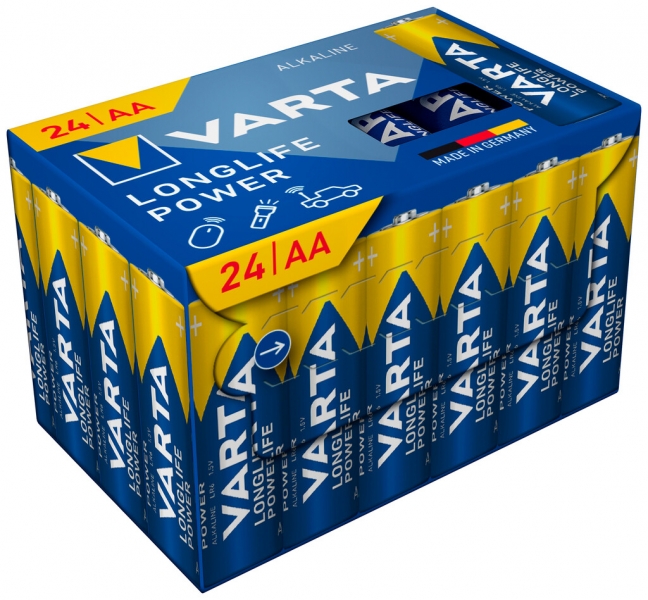 Batterie VARTA Consumer Longlife Power AA alcaline Mn 1.5V boîte à 24 pièces 