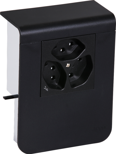 Support d'appareil Hager pour SL20080 noir, 3×T13 1×S 