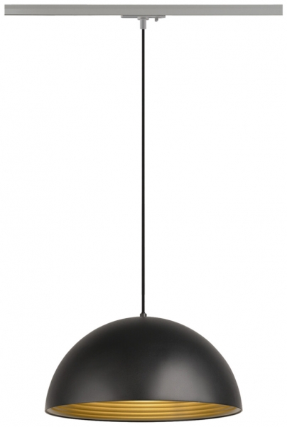 Luminaire suspendu SLV FORCHINI M 40 AD1PH arg E27 1×40W VAR Ø400mm noir/or 