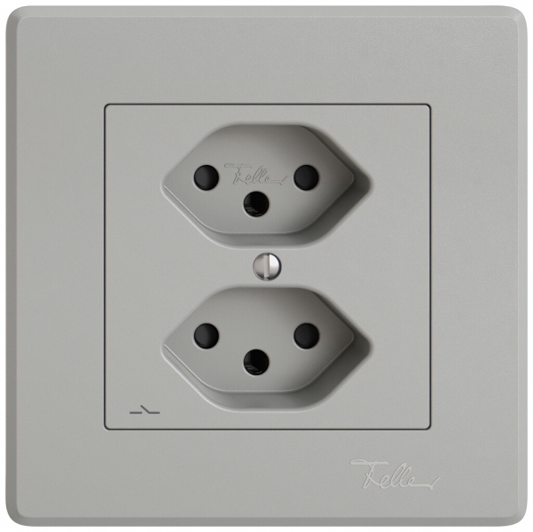 Prise ENC EDIZIO.liv SNAPFIX® 2×T13 1×S avec shutter grc 