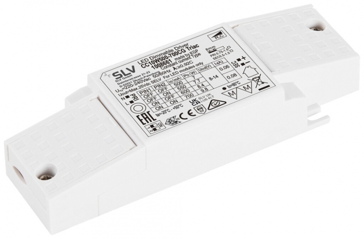 Alimentation LED SLV 7…9.8W 25V 500…700mA VAR 122×41×23mm 