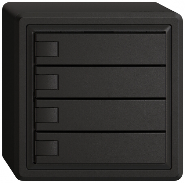 Pulsante KNX RGB AP EDIZIO.liv SNAPFIX® sensore temp.s.LED 4× com.1T ne 