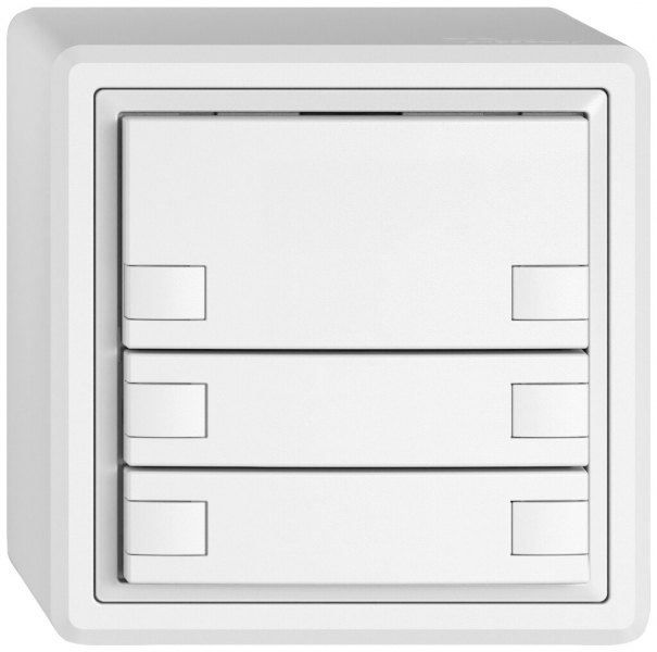 Poussoir KNX RGB AP EDIZIO.liv SNAPFIX® capteur temp.s.LED 3× comm.2T bc 