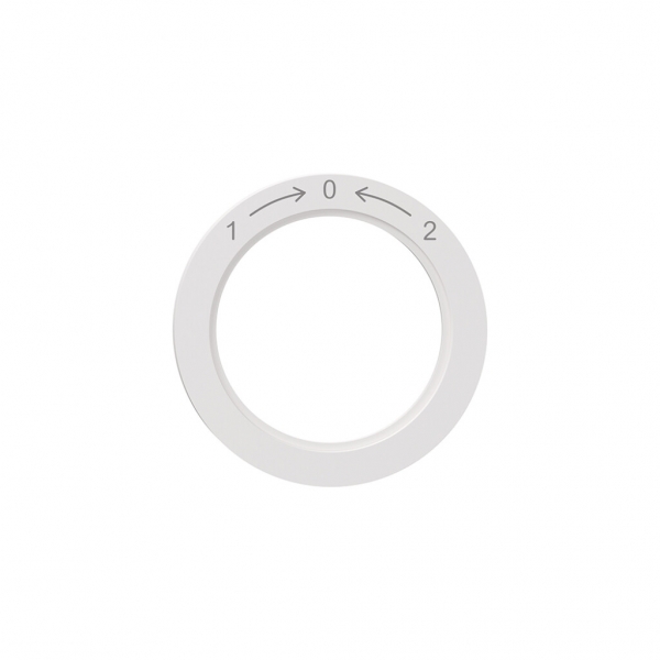 Disque indicateur NEVO, p.interrupteur rotatif, 1 -> 0 <- 2, blanc 