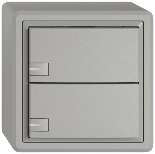 Poussoir KNX RGB AP EDIZIO.liv SNAPFIX® capteur temp.RGB-LED 2× comm.1T grc 