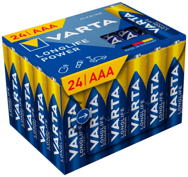 Batteria VARTA Consumer Longlife Power AAA alcalina al Mn 1.5V scatola 24 pezzi 