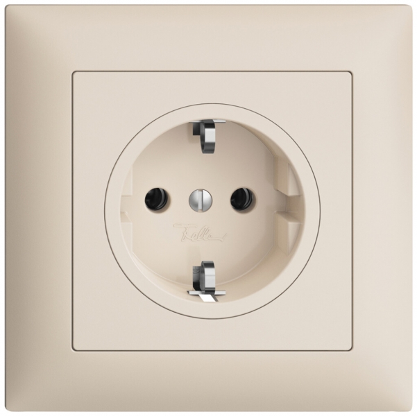 Prise ENC Feller EDIZIOdue Schuko 16A 230V 88×88mm crema 