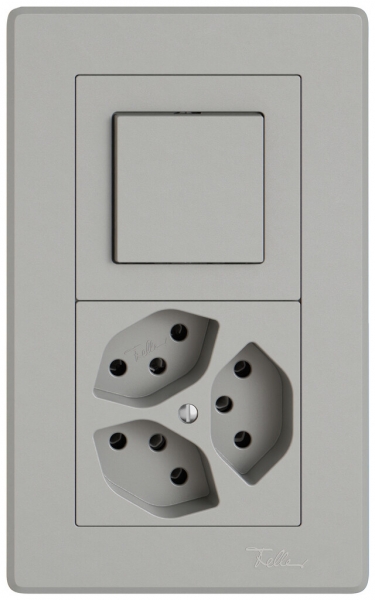 UP-Kombination EDIZIO.liv SNAPFIX® 2×1 156×96mm Schema 3/1L+3×T13 hellgrau 
