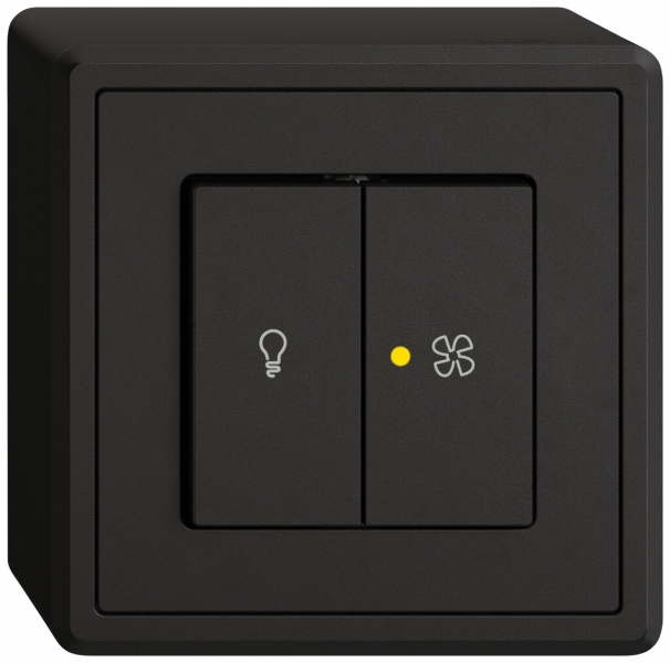 Interruttore a pulsante lum.AP EDIZIO.liv SNAPFIX® luce&venti 3/3/1L KS gi ne 