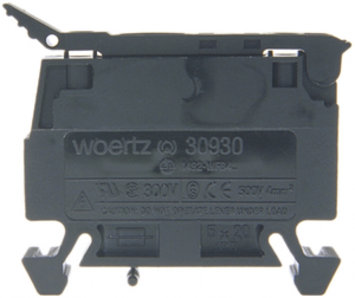 Morsettodi di sicurezza mini. con fusibile 4mm² nero 