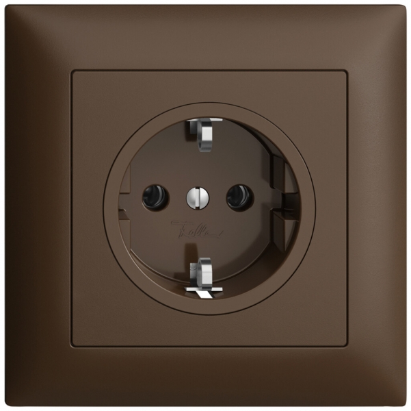 Prise ENC Feller EDIZIOdue Schuko 16A 230V 88×88mm coffee 