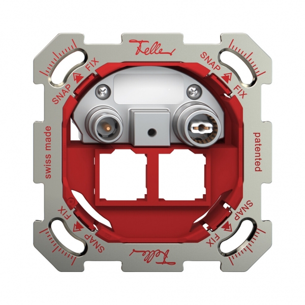 Presa multimedia INC TV-R INC Feller SNAPFIX® EASYNET p.2×RJ45 S-One 11dB 