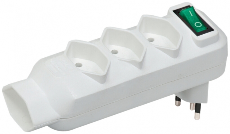 Mehrfachstecker drehbar 4×T13 weiss 