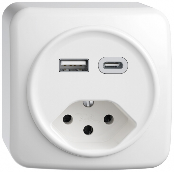 Presa di carica USB AP STANDARDdue SNAPFIX® USB A+C/T13 3A 230V AC bi 