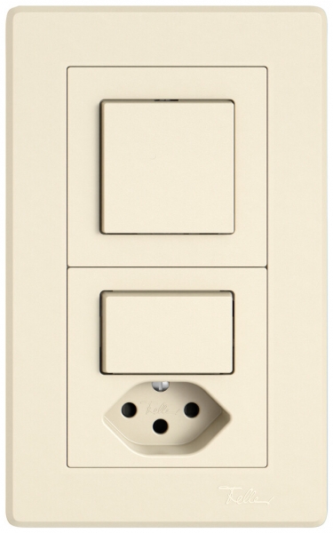 Combinazione INC EDIZIO.liv SNAPFIX® 2×1 156×96mm sch 3/1L+sch 3/1L+T13 crema 